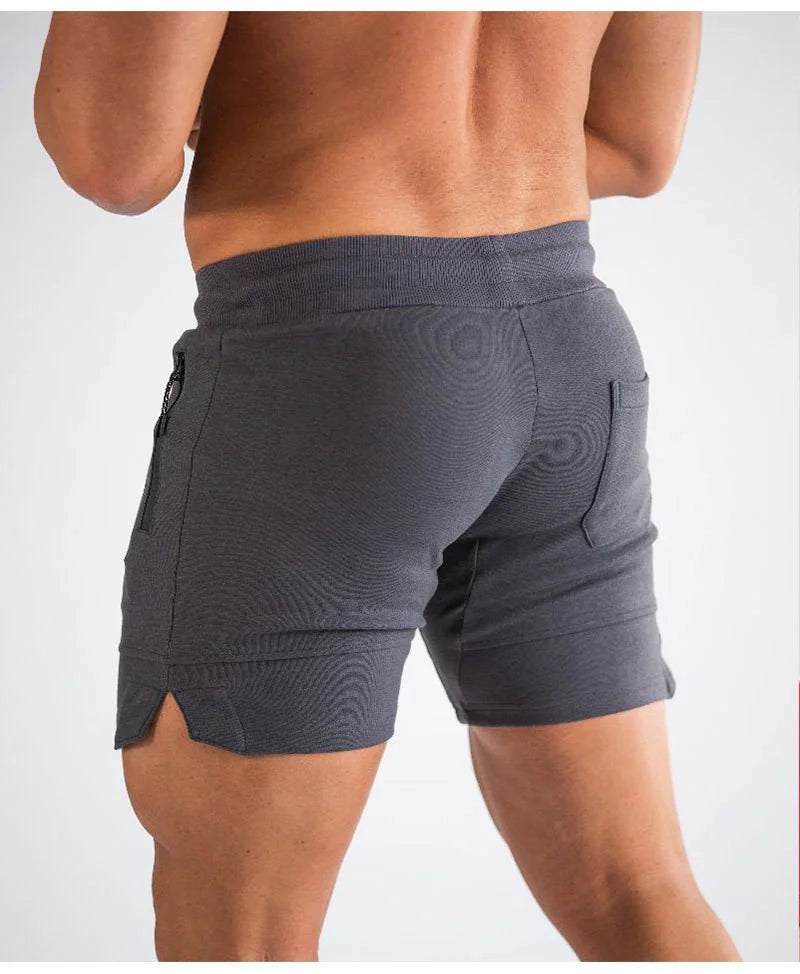 Men's Zip pocket sweatpants Fitness Gyms Shorts Men Summer Running Short Pants Male Jogger mesh Workout Beach sports short pants