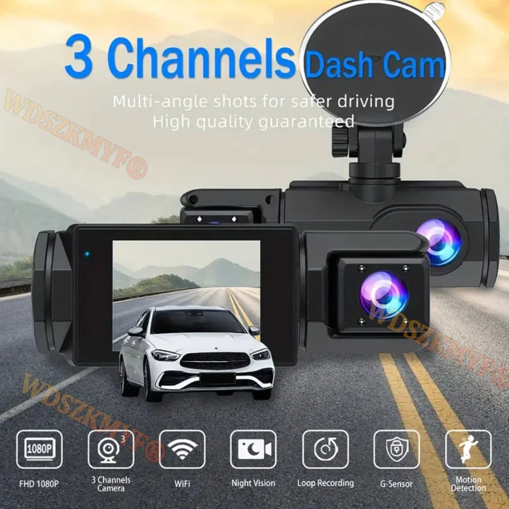 3LENS WIFI Dash Cam Car Camera 1080P Video Recorder Car DVR 2Len Front Options Rear View Camera Night Vision Car Accessories