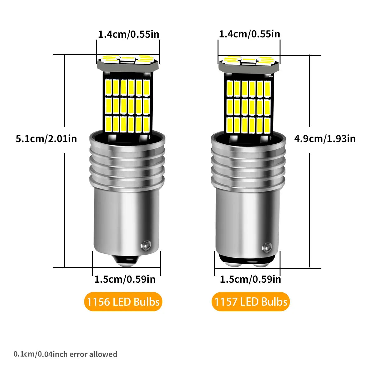Super Bright 1156 BA15S 1157 BAY15D 4014 45Chipsets LED Signal Bulbs for Car Rear Tail Turn Signal Reverse Brake Running Lights