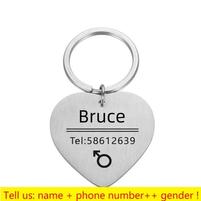 Personalized Engraved Cat Dog Pet ID Tag Dogs Anti-lost Collar Charm Engraving Pet Name Collar for Puppy Cats Collar Accessories