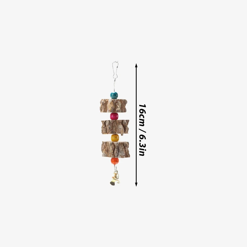 Natural Wooden Parrot Bird Toy Wood Parrot Chew Toy Chewing Cardboard Destroy Birds Toy Bird Cage Decoration Bird Supplies D9252
