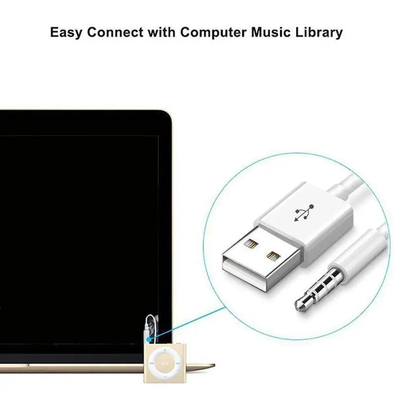Charger Data USB 3.5mm Sync Audio Cable For IPod Shuffle 3rd 4th Gen Accessory Earphone Charging 15cm