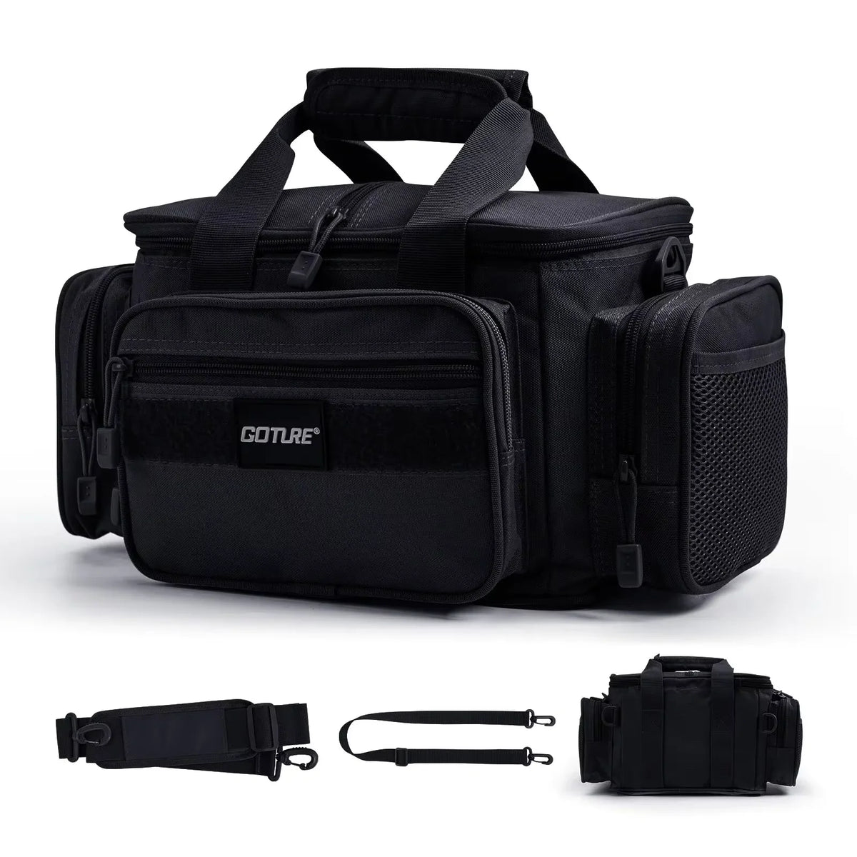 Goture Fishing Tackle Bags 38*23*19cm Shoulder Bag High Capacity 600D Oxford Cloth Outdoor Cycling Backpack Camping Picnic Bag