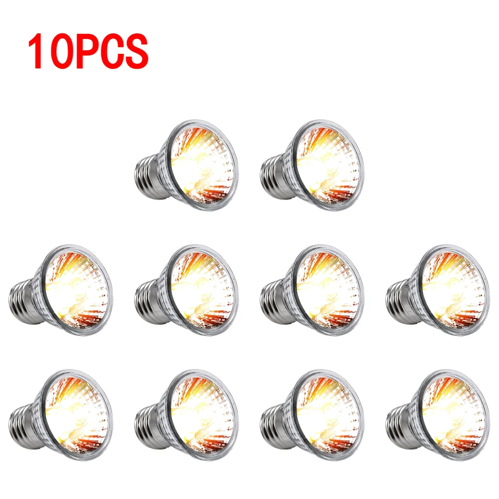 UVA+UVB Reptile Lamp Bulb Reptile Heat Lamp Turtle Basking Heating Light UV Light Bulb Amphibians Lizards Temperature Controller
