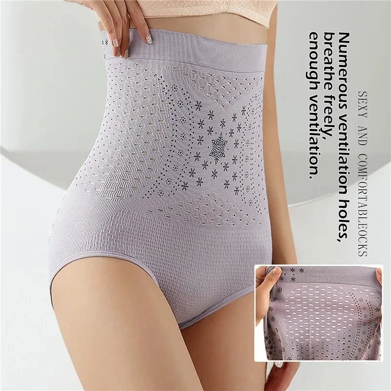 Unique Fiber Restoration Shaper Brief Women Tummy Control Shapewear Hollow Out Fat Burning Slimming High Waist Underwear Panties