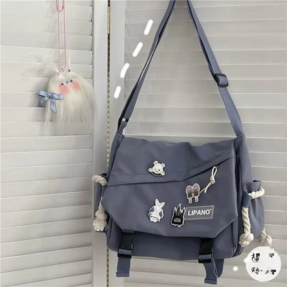 Korean Street Style Versatile Artistic Hong Kong Version Shoulder Bag Messenger Crossbody Bag