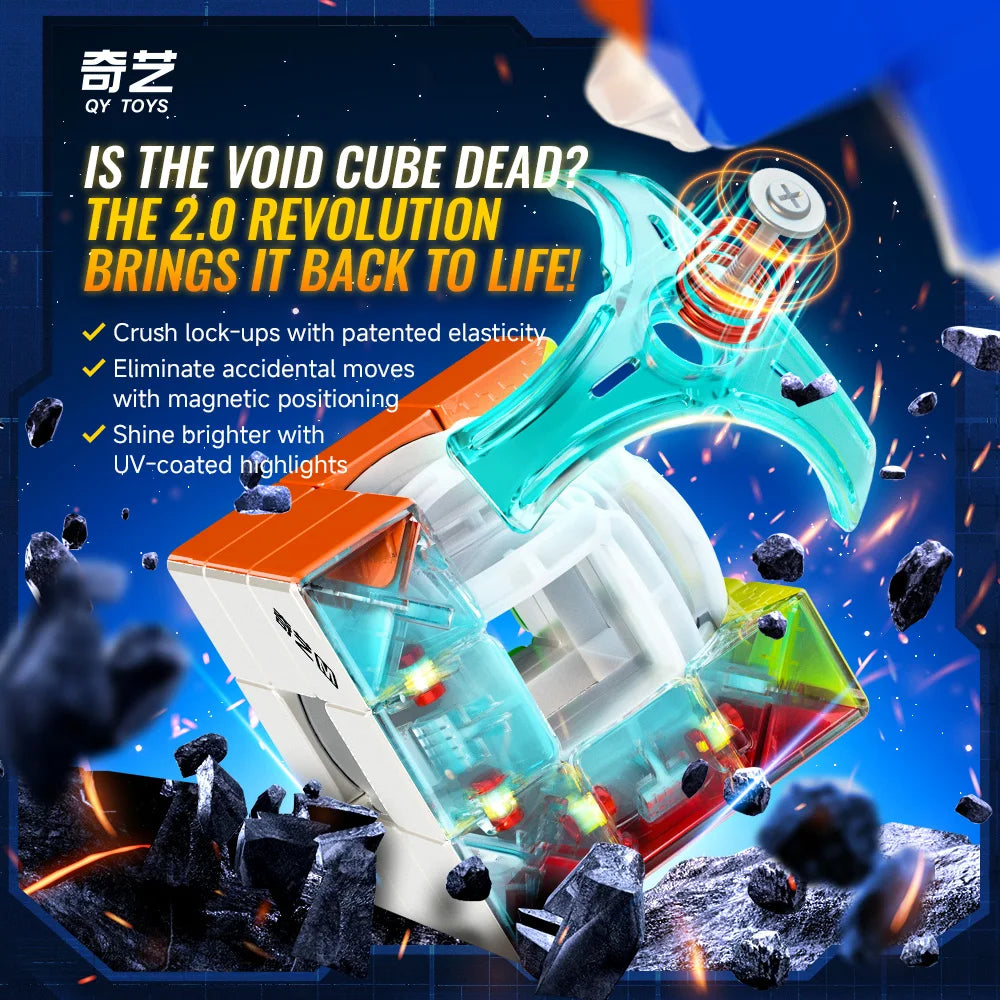 QiYi  Magic Cube Speed Void Cube Hollow Magnetic UV  Puzzle M 3x3 stress-relieving puzzle  game children's toy gift