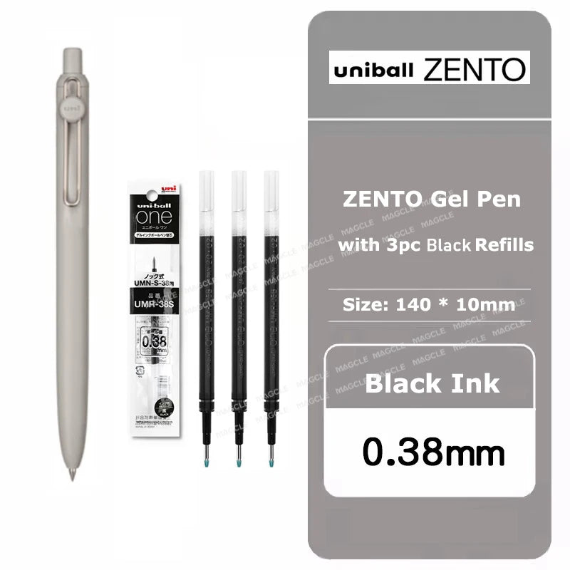 uniball ZENTO Standard 0.38/0.5mm Gel Pens,Water-Based Smooth Writing Roller Ball Pens Fit for a variety of occasions Stationery