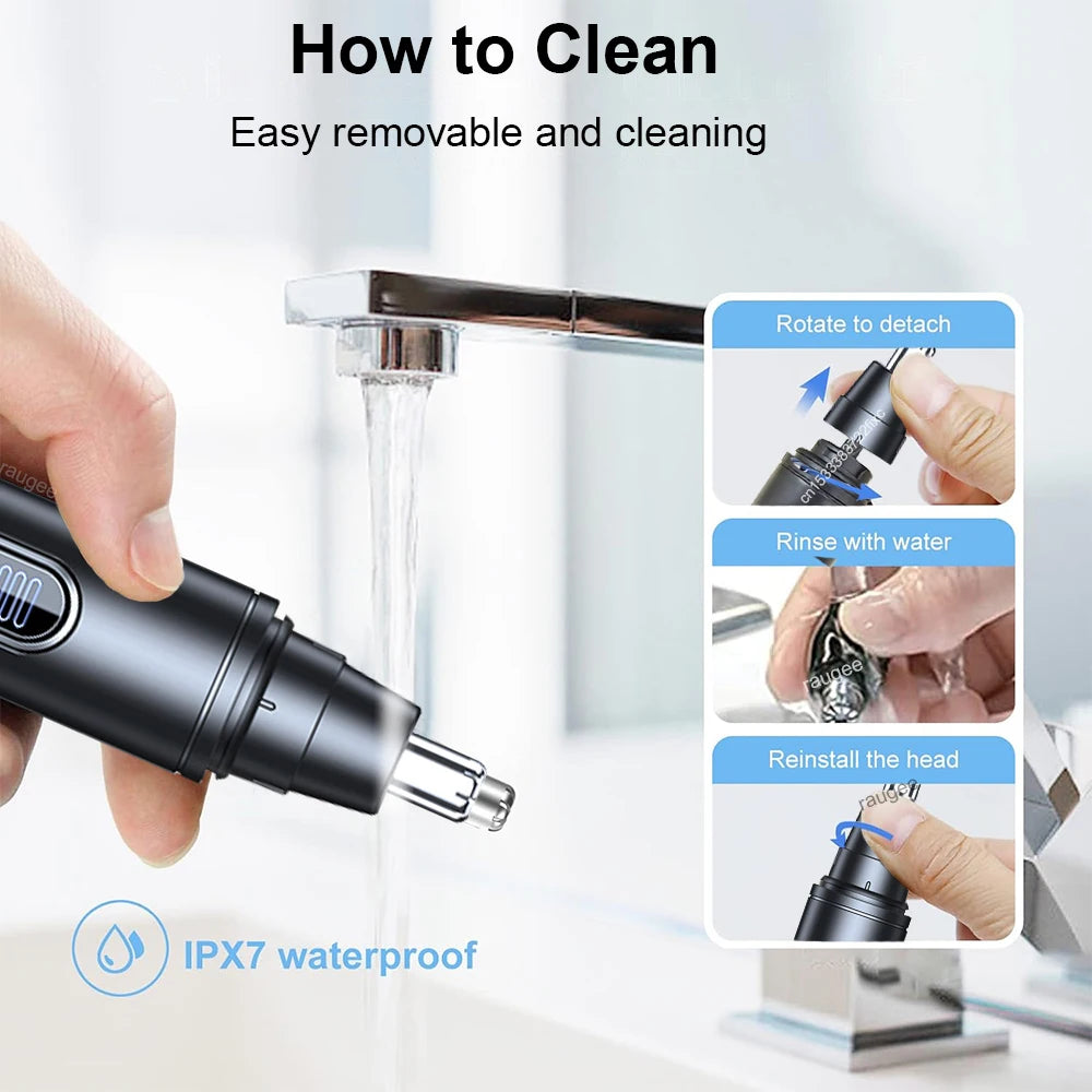 Nose Hair Trimmer Mini Portable Electric Nose Hair Clipper Rechargeable Automatic Shaving Nose Eyebrow Ear Painless Hair Remover