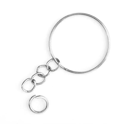 20/50pcs Silver Color Metal Blank Keyring Keychain Split Ring Keyfob Key Holder Rings DIY Findings Making Keychain Accessories ﻿