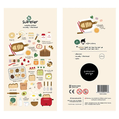 Korean Brand Suatelier Collection Daily Food Vlog Stickers DIY Scrapbooking Journey Diary Stationery Stickers Supplies