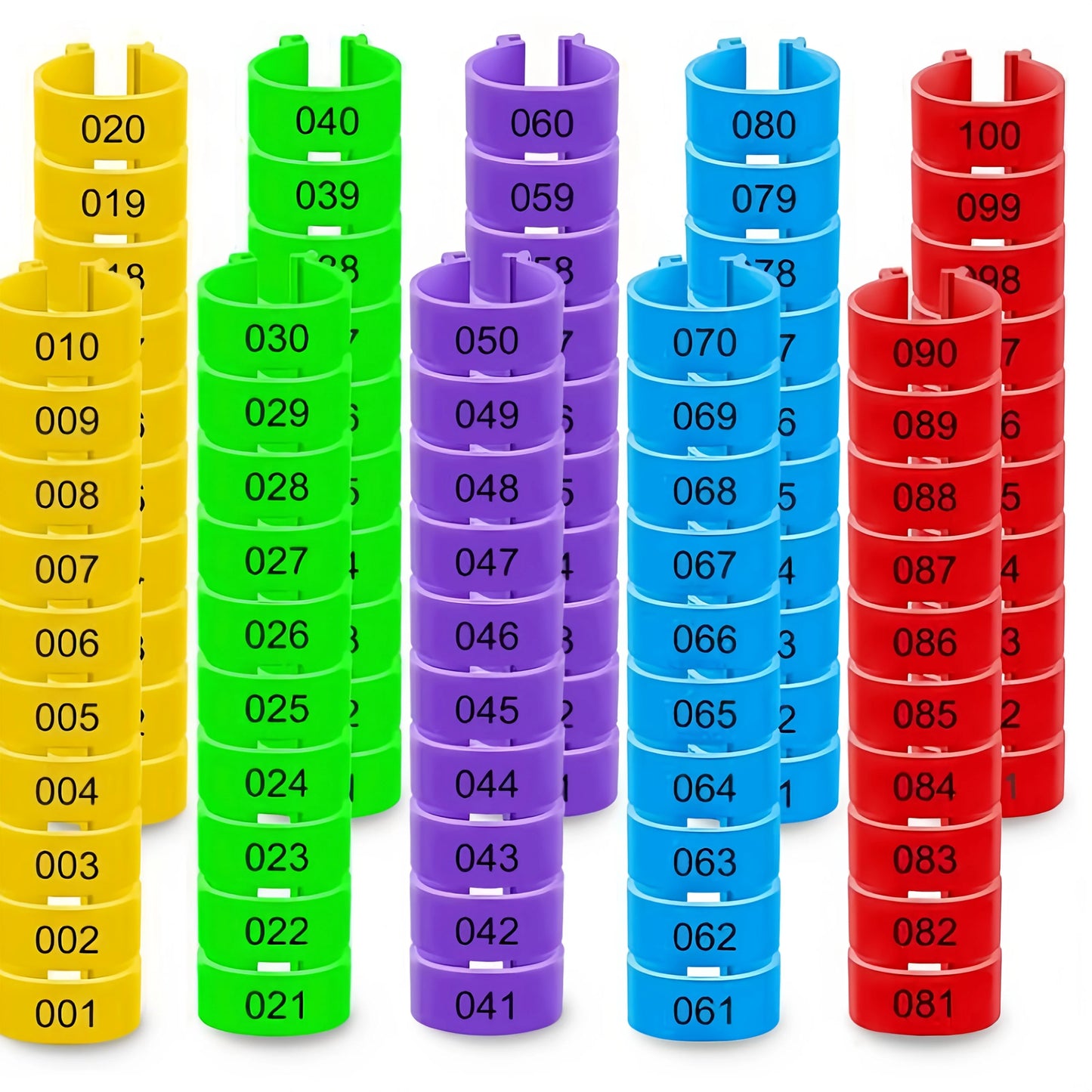 Farm Tag Rings, Chicken Leg Bands with Number Identification Hens Roosters, Poultry Foot Tags Breeding Chickens, Ducks, Geese