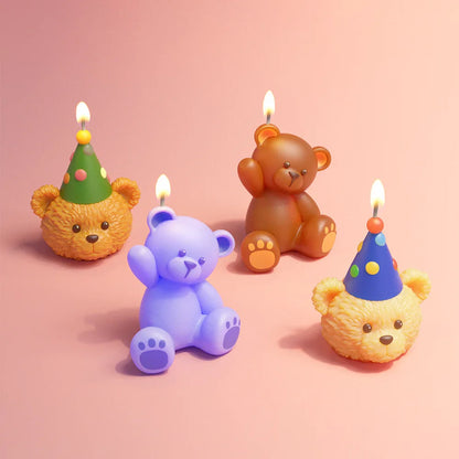 3D Cute Bear Resin Mold for Candle Soap Making Silicone Fondant Chocolate Candy Molds for Cake Decor DIY Art Crafts Gifts Mould