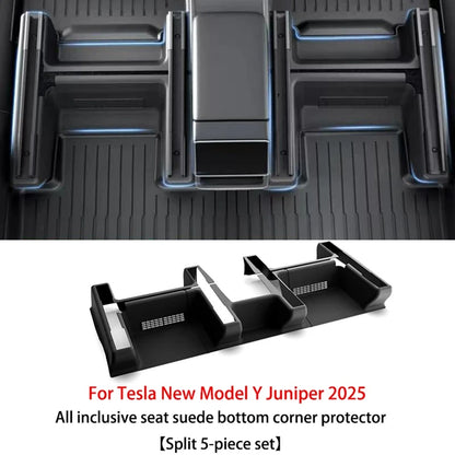 For Tesla Model Y Juniper 2025 2026 Under Seat Corner Guard Seat Slide Rail Protector Cover Anti-Kick Decor Flocking Accessories
