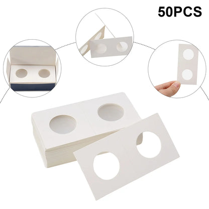 1 Set Coin Storage Stamp Holder Square Cardboard Case Coin Album Collection Coin Holders Flip Clip Coin Capsules Cover Storage