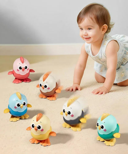 Clockwork toy chick on chain can walk cute animals