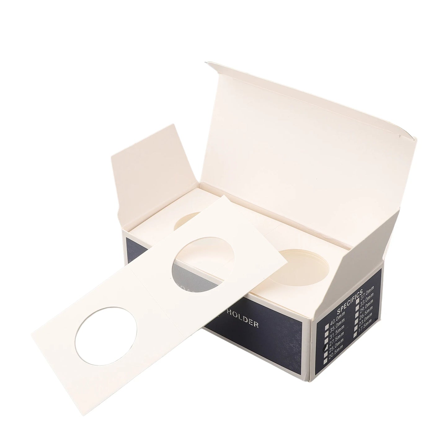 1 Set Coin Storage Stamp Holder Square Cardboard Case Coin Album Collection Coin Holders Flip Clip Coin Capsules Cover Storage