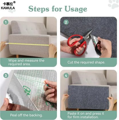 Self-Adhesive Cat Scratching Mat Trimmable Cat Scratching Post Cat Carpet for Anti-scratching Protector Anti Cat Scratch Mat