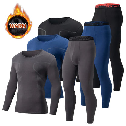 1/2-piece Autumn And Winter Men's Fashionable Printed Casual Sports Underwear Set Cycling And Running Plus Size Base Warm Suit