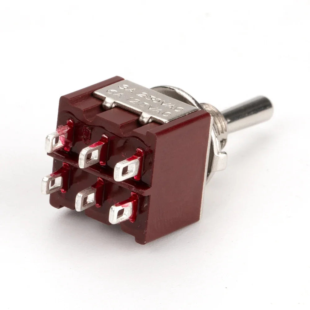 DAIERBUMP 10PCS Locking Toggle Switch ON ON 3 Position DPDT 6MM Guitar Mini Rocker Toggle Switch for Car Motorcycle