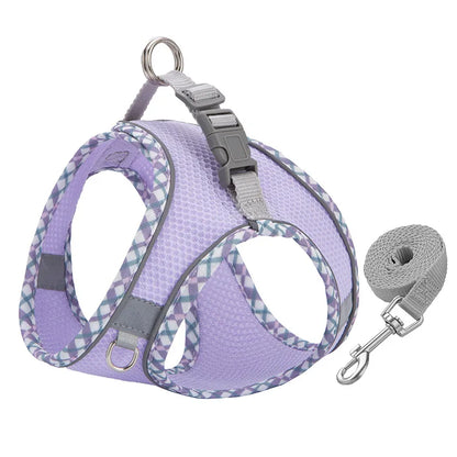 Pet Dog Harness and Leash Set for Small Medium Dogs Outdoor Walking Reflective Cat Vest Harness Chihuahua Yorkie Pet Supplies