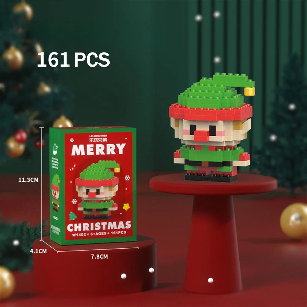 Christmas Gifts Micro Mini Building Blocks - Santa Claus, Christmas Tree, Reindeer, Snowman Train Elements Puzzle Assembling Toy