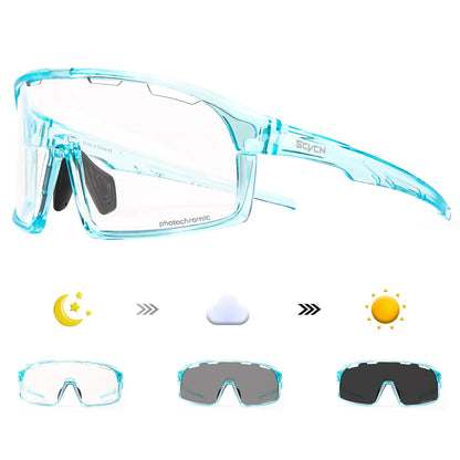 SCVCN Photochromic Cycling Glasses Hiking Drive Bicycle Sports Sunglasses Outdoor Running Sunglasses Men MTB Road Bike Glasses