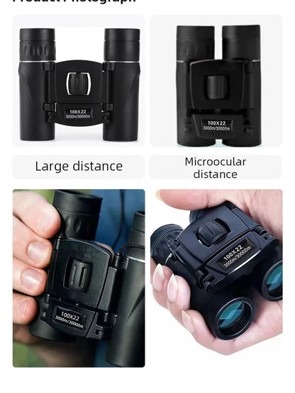 100X22 High Magnification High-Definition Binoculars, Mini Portable Outdoor Travel Professional Telescope