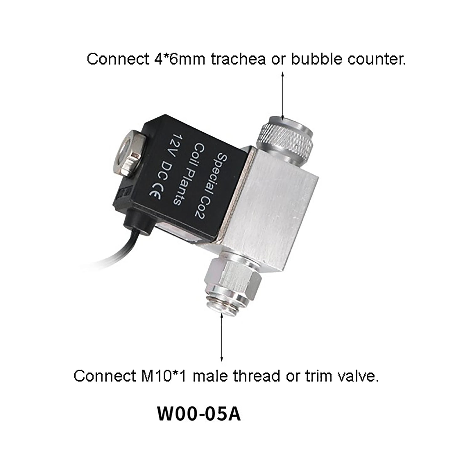 Aquarium Solenoid Valve CO2 System Regulator Aquarium Accessories Electric Low Temperature Magnetic Valve For Fish Tank DC12V