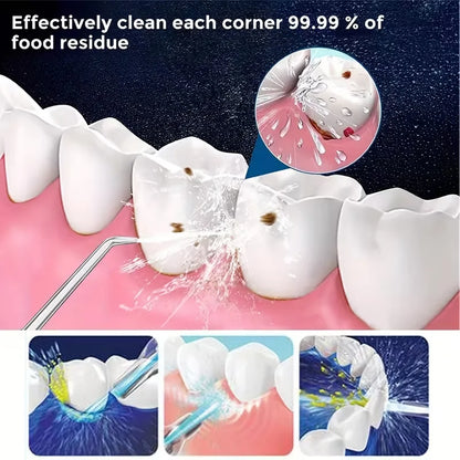 Portable High-Pressure Oral Irrigator - Manual Tooth Cleaner with Grip, Nozzle Attachment for Gum Health