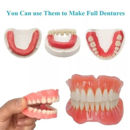 DIY Customizable Tooth Cover Denture Care Upper And Lower Plastic Dentures Preformed False Teeth Set Dental Resin Denture