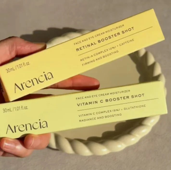 Korean Skin Care Brand Arencia Booster Shot Serum Vitamin C Brighten Skin Tone Essence Retinal Caffeine Smooth Fine Lines Serum