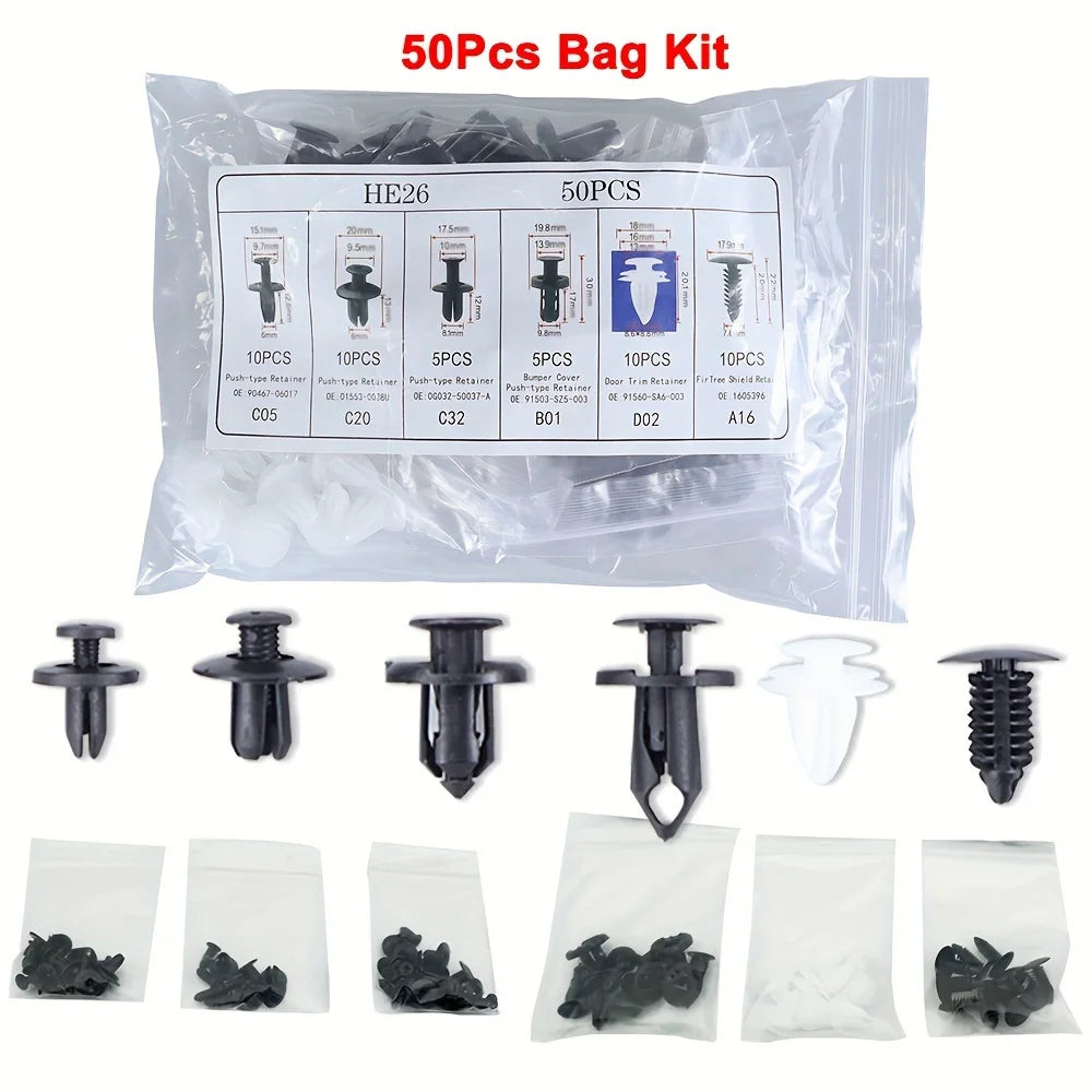 Auto Fastener Clip Mixed Car Body Push Retainer Pin Rivet Bumper Door Trim Panel Fastener Kit Car Clips Box or Bag packaging