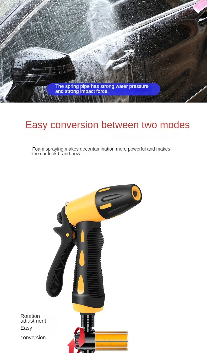 Telescopic Water Pipe with High-pressure Nozzle Car Washing Tool Set Extension Hose Water Hose for Pressure Cleaner
