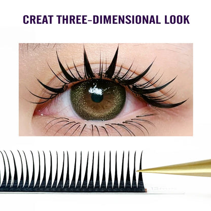 Wet Lashes Cosplay Eyelash Extensions 0.07mm Mink Spikes Lashes Manga Wispy Premade Russian A Shape Natural Eyelashes