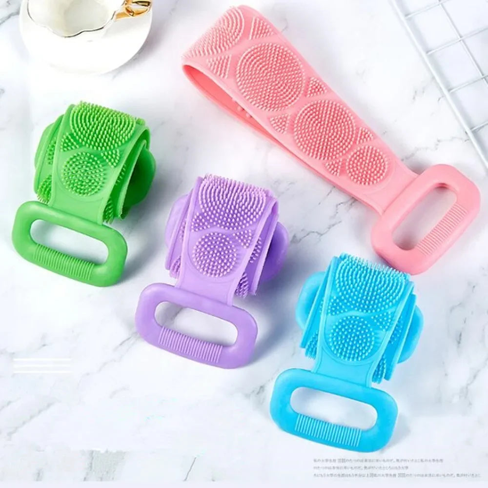 1pcs Silicone Scrubber Back Massage Exfoliating Sponge Bathroom Bath Brush Scrub Shower Brush Body Wash Scrub Removal Bath Spong