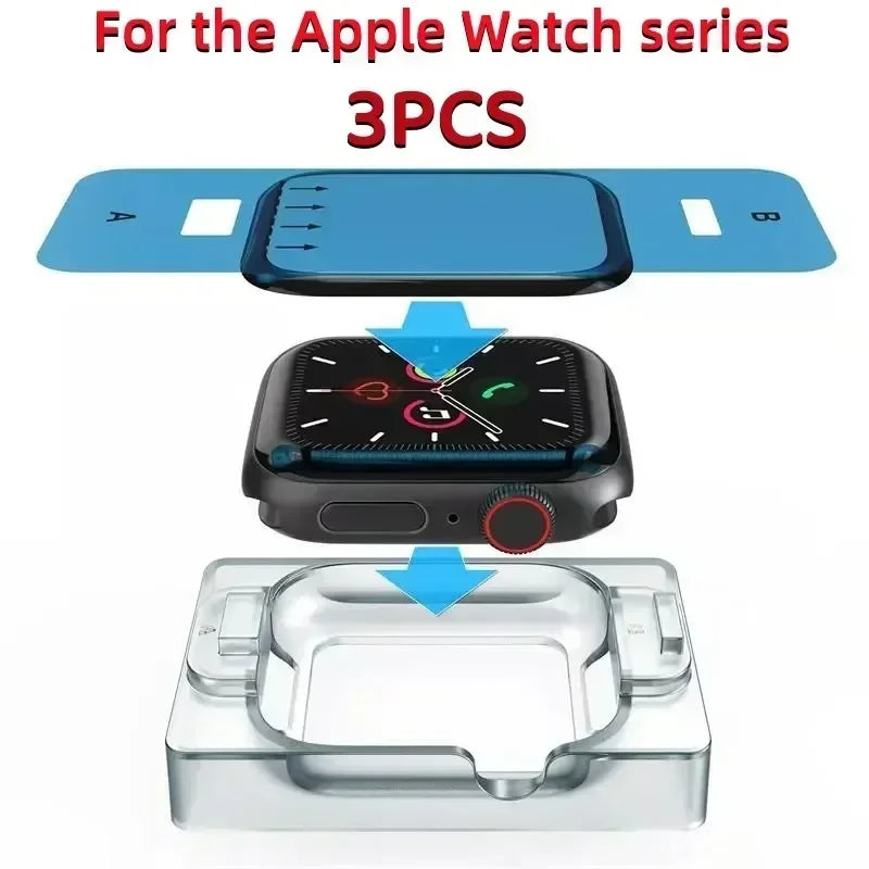 Install Tray Screen Protector for Apple Watch Ultra 49mm Series10 42mm 46mm For iWatch 9 8 7 6 5 4 3 SE 45mm 41mm 44mm 40mm 38mm
