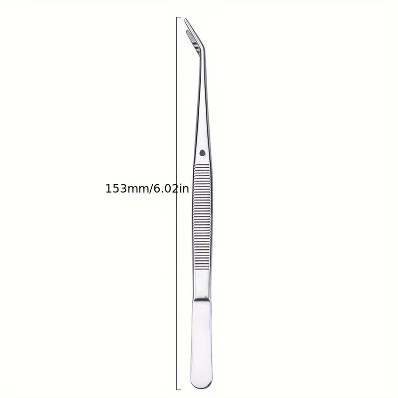 1/2pcs Stainless Steel Multi-Purpose Eyebrow Tweezers - Perfect for Nail Art, Dental Crystals & Cotton Picking Sharp Tweezers