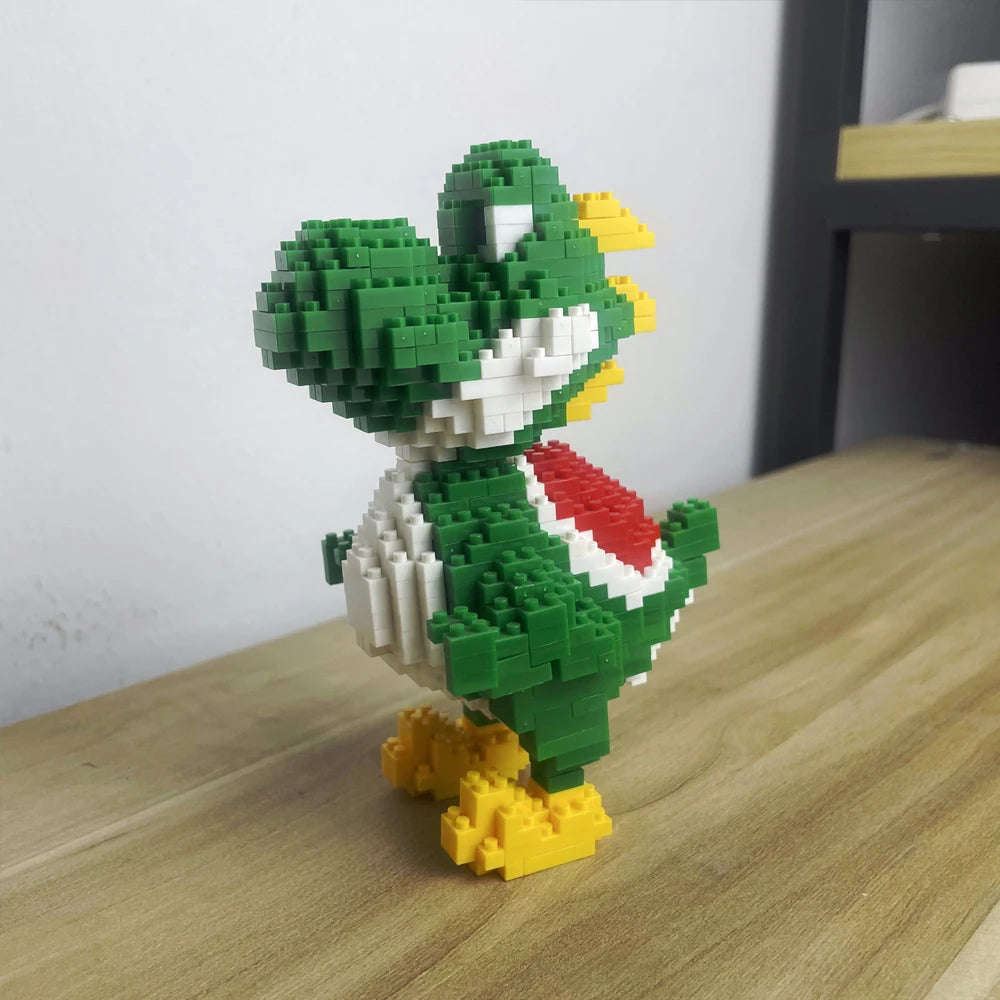 Knew Built Micro Mini Building Blocks Toys Create Your Green Dinosaur Jungle Perfect Children’s Playmate and Decorative Ornament