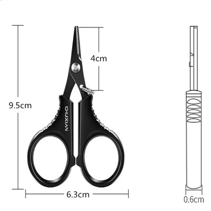 Titanium coated stainless steel fishing scissors pliers for cutting PE braided wire, carp outdoor fishing tool accessories