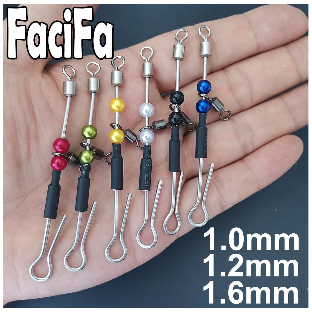 6 Pcs Bearing Swivel Fishing Connector Fast Hook Urfe Para Temporales Enganches Rapidos Para La Pesca Kolay Atma Aparati