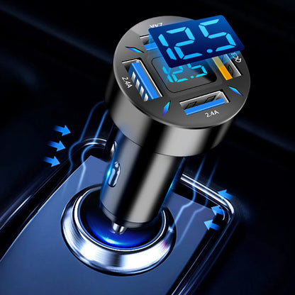 4 in 1 Car Charger Quick Charge PD QC3.0 With Voltmeter Cigarette Lighter Socket Power Adapter For IPhone11 12 Samsung Huawei