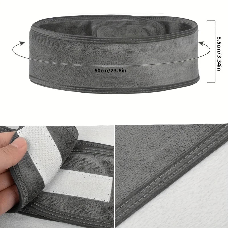 Women's Adjustable Wide Headband - Great Cosmetic Accessory for Yoga, Sports, Spa, Bath, Shower, Makeup and Face Wash