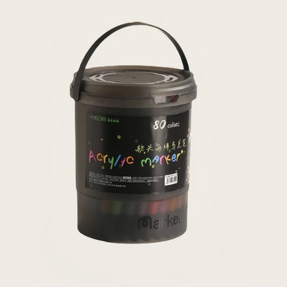 24/36/48/60/80/120 Bucket-cap Soft-Head Acrylic Marker Pen - Specially Designed for Students in Art Class, with Strong Coverage.