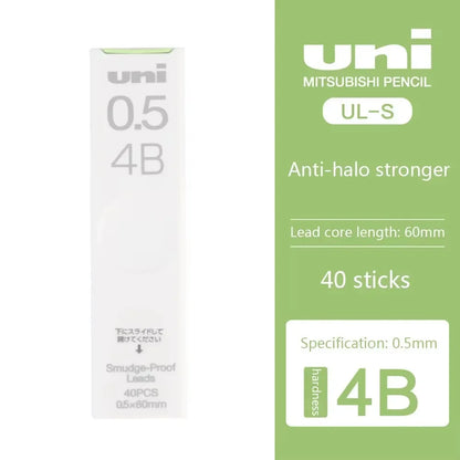 1Pcs Japan UNI UL-S Mechanical Pencil Lead-core Anti-fouling Thickened Black Non-breakable Student Pencil Lead 0.3/0.5/0.7 mm