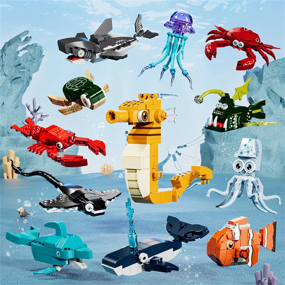 City Farm Vegetable Garden Cute Animals Insect Dragonfly Spider Mantis Centipede Grasshopper Honeybee Building Block Bricks Toy