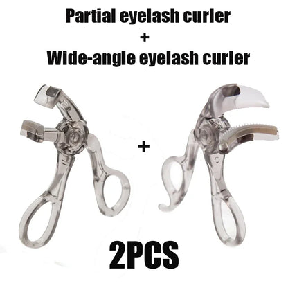 Dual-Type Eyelash Curler with Comb – Wide & Partial Clip Options, Waterproof, Long-Lasting, Natural Curl, Unisex Certified