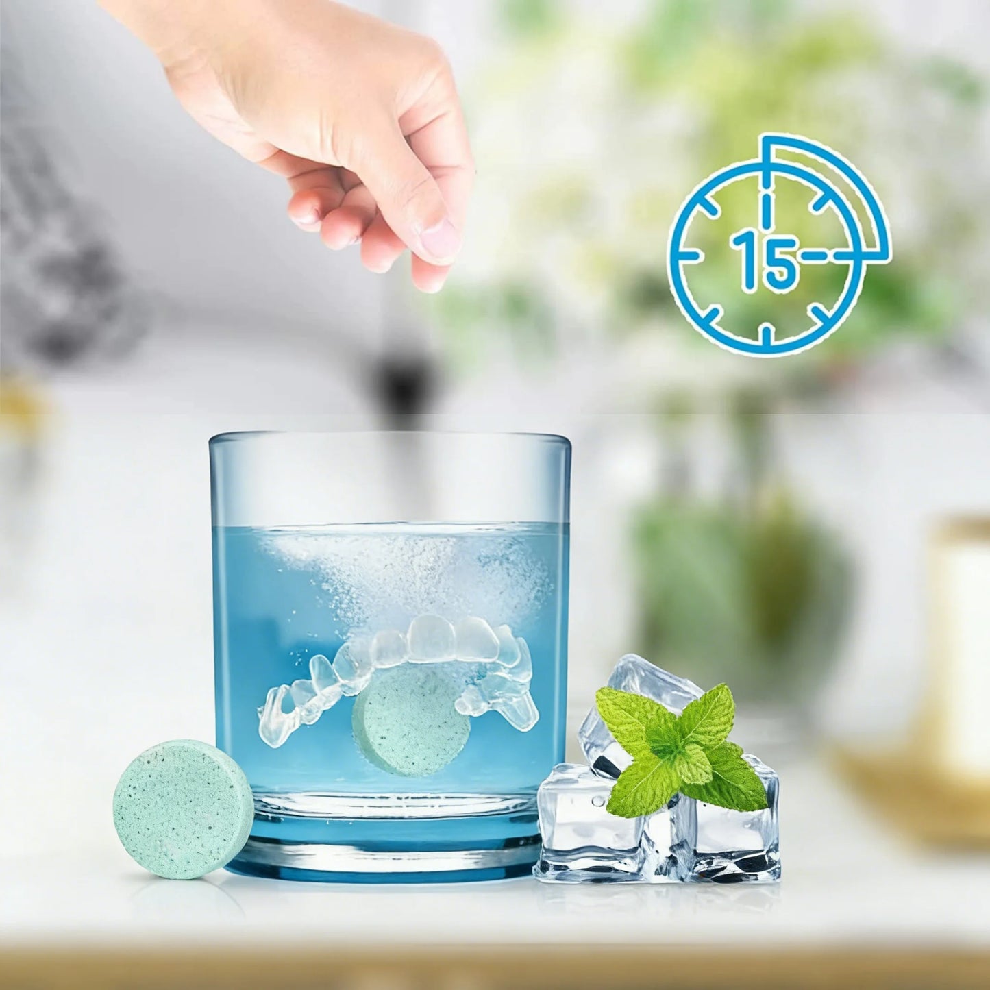 MIRAVEXL Denture Retainer Cleaner Tablets Orthodontic Braces Aligner Mouth Night Guard False Teeth Whitening Plaque Removal