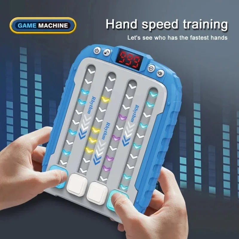 Montessori Electronic Music Rhythm Puzzle Game Machine - Travel Light-Up Sensory Fast-Push Table Game for Educational Fun