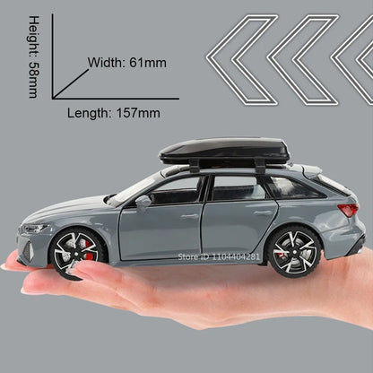 1:32 RS6 RS7 Alloy Miniature Models Diecast Car Toys 6 Doors Opened Sound Light Pull Back Metal Vehices Children's Holiday Gifts